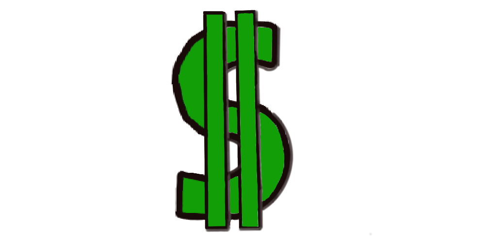 Big green money symbol representing a budget