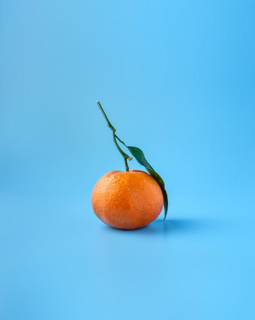 orange against a blue background